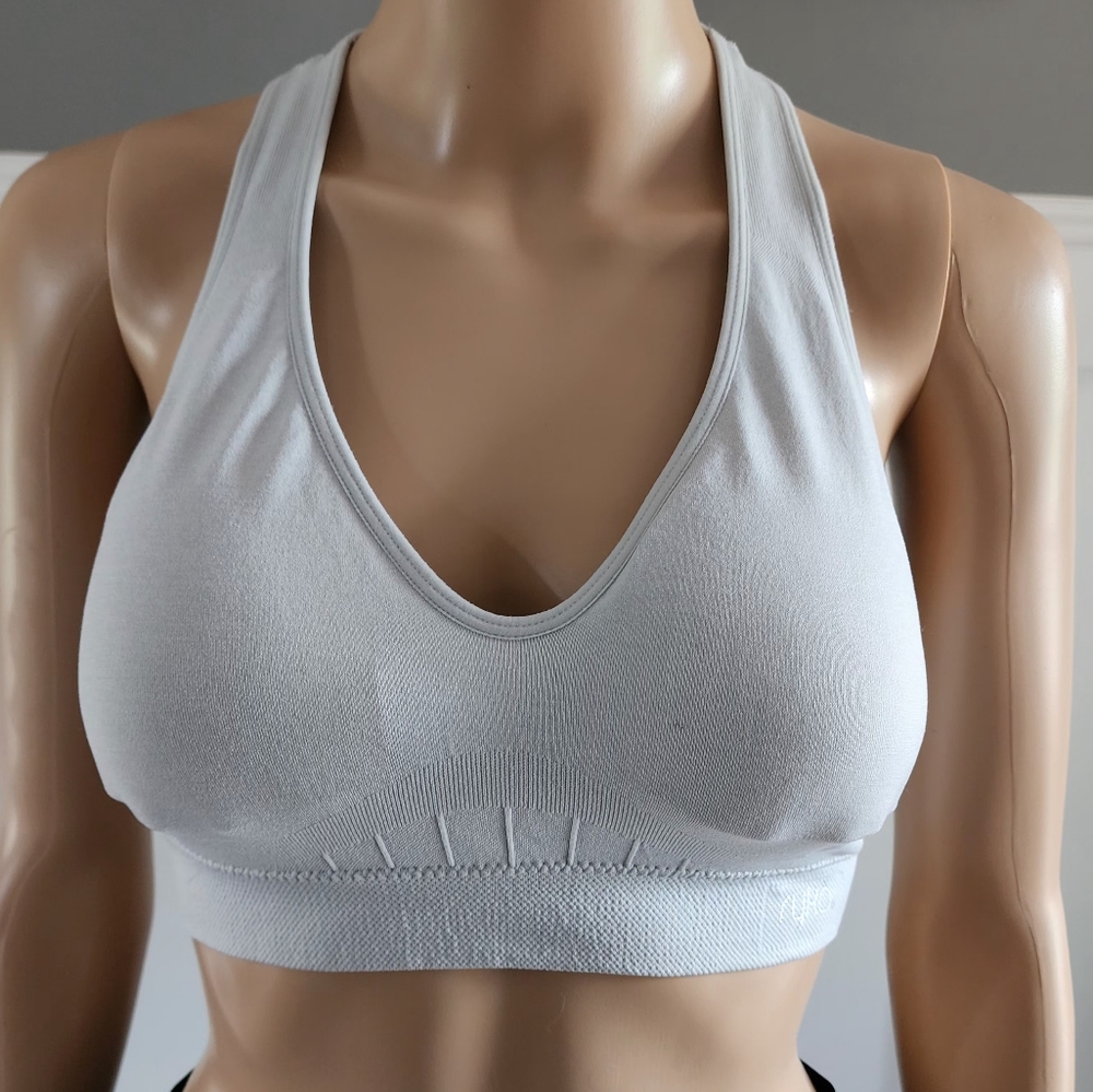 Rykä light gray racerback padded sport bra, size S